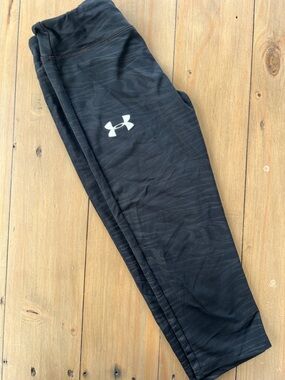 Under Armour Black Girls' Patterned Logo Leggings Size M